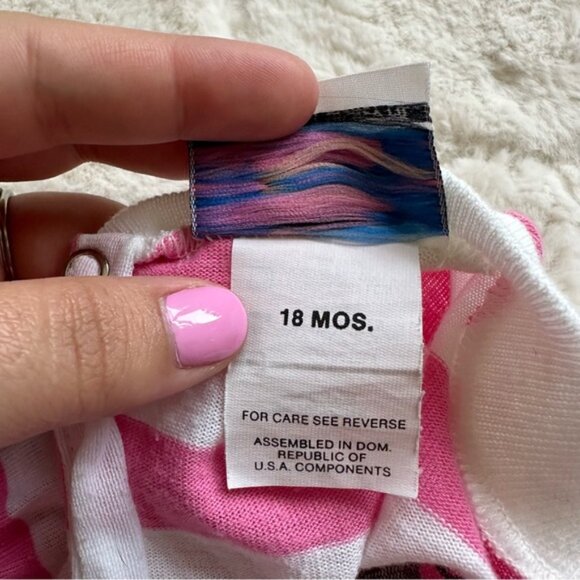 Disney | Vintage Pink Striped Graphic "Baby Mickey" Bodysuit | Size 18 Months - Picture 13 of 14